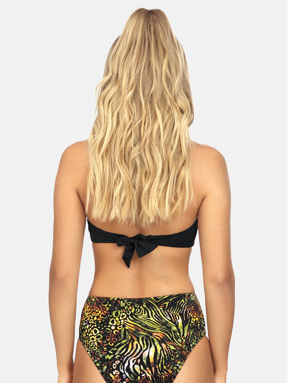Miss Lou Miss Lou Bikini pezzo sopra Lana Safari Fashion G-ML040 Nero