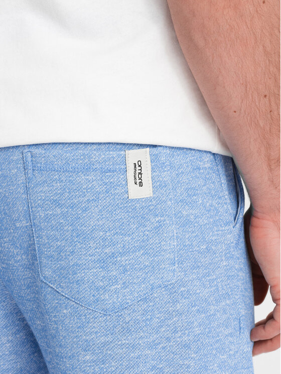 Ombre Ombre Šortky z materiálu OM-SRSK-0116 Modrá Loose Fit