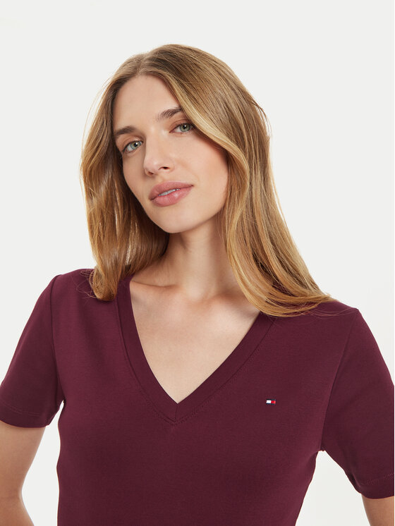 Tommy Hilfiger Tommy Hilfiger Тишърт New CodyWW0WW40584 Бордо Slim Fit