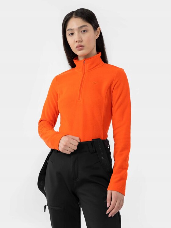 4F 4F Felpa di pile 4FAW22UFLEF015-62N Rosso Regular Fit