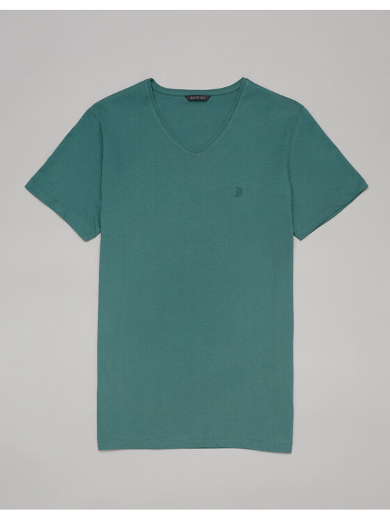 Borgio Borgio T-Shirt cerva Zielony Slim Fit