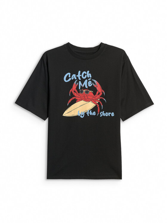 4F 4F T-Shirt WAVE RIDERS CLUB Czarny Loose Fit