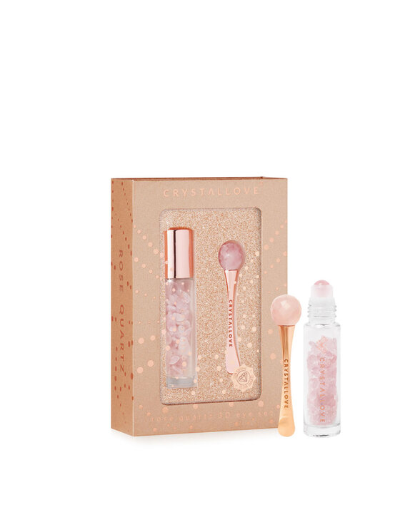 Masażer Crystallove, Złoty, Kwarc różowy - Limited edition