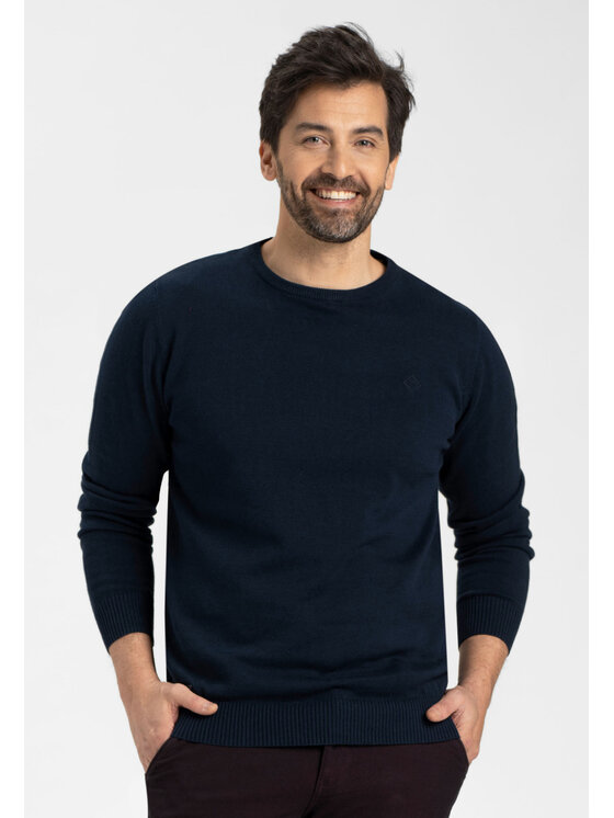 Volcano Volcano Sweter M03161-W24 Niebieski Regular Fit