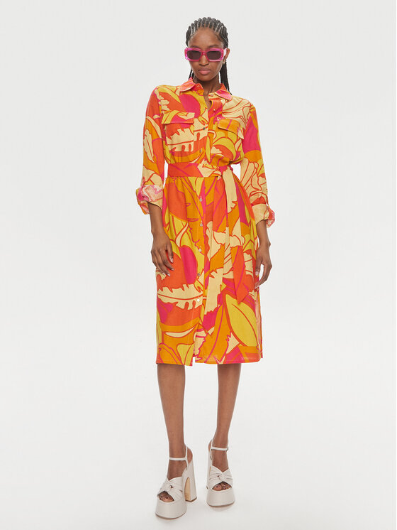 Joseph Ribkoff Joseph Ribkoff Rochie tip cămașă 242912 Portocaliu Regular Fit