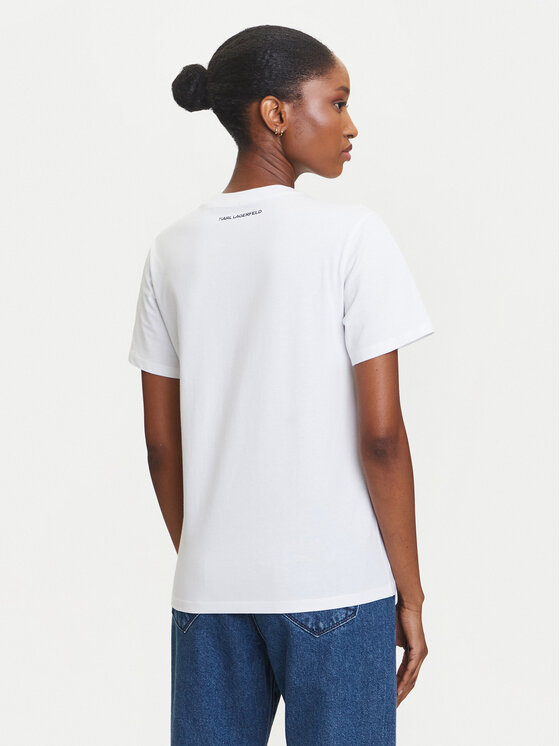 KARL LAGERFELD KARL LAGERFELD T-krekls A3W17105 Balts Regular Fit
