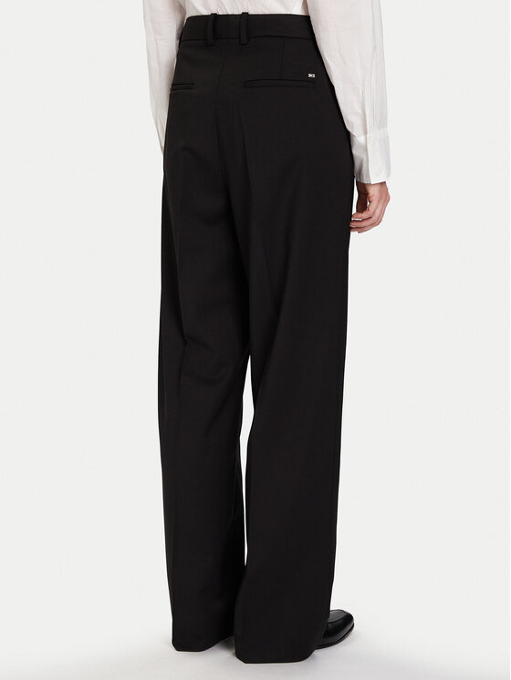 Tommy Hilfiger Tommy Hilfiger Kalhoty z materiálu Timeless WW0WW48362 Černá Straight Fit