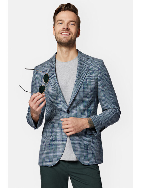 Lancerto Lancerto Marynarka Manresa MA099123000011 Szary Slim Fit