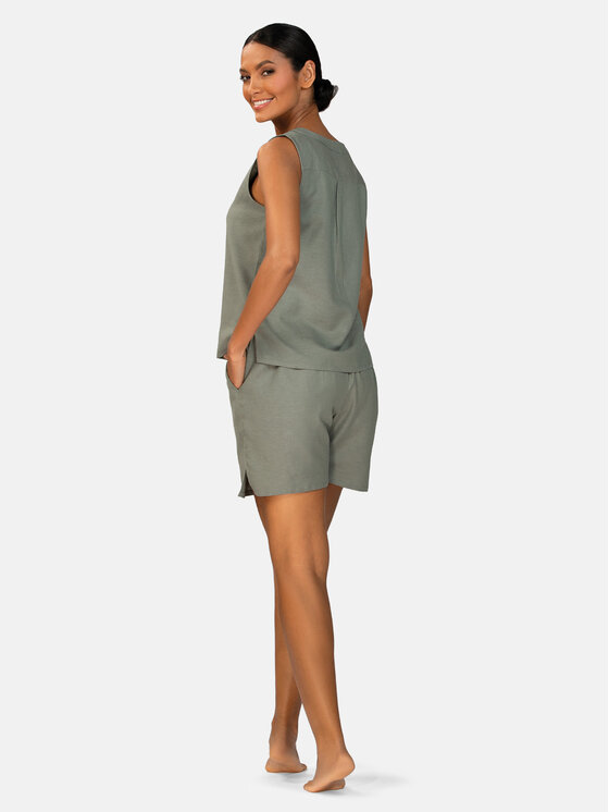 Feba Feba Szorty materiałowe F251 Khaki Comfort Fit