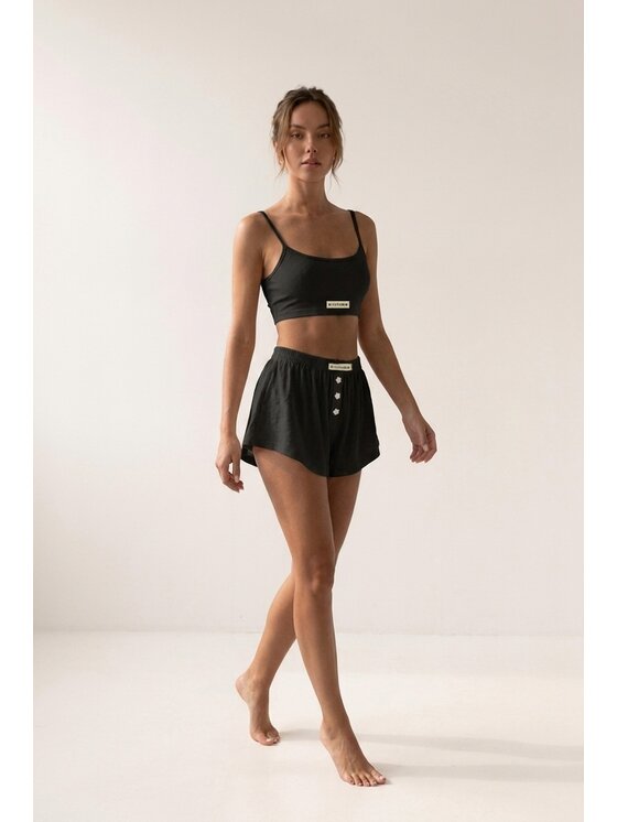 MissDenim MissDenim Szorty piżamowe Spodenki do spania Czarny Flare Fit