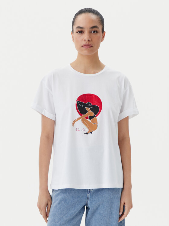 Tricou Liu Jo Beachwear Femei, Mărimea: L, Alb, VA5153 JS003