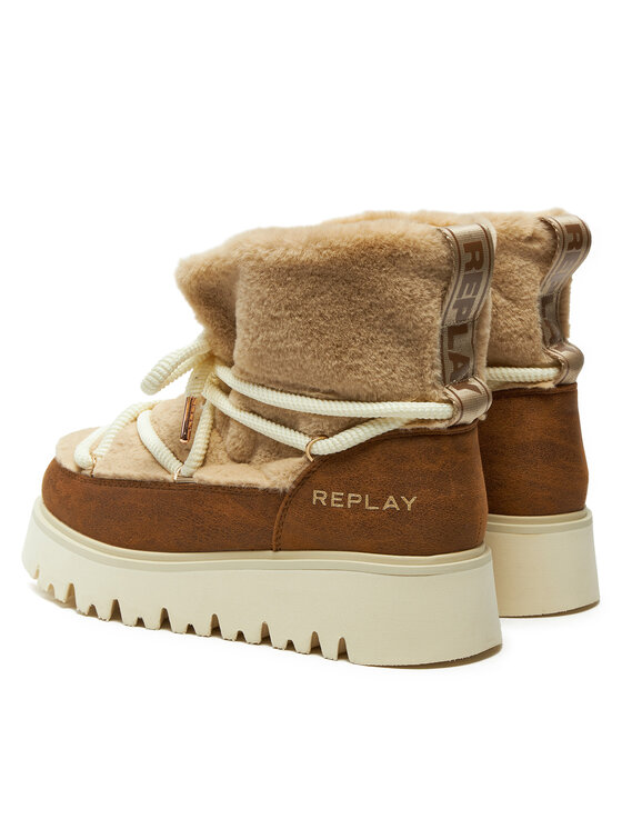 REPLAY REPLAY Cizme de zăpadă Melrose Hair Lace-Up GWF2H.000.C0014S Maro