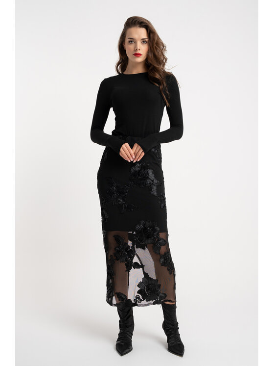 CLICK CLICK Spódnica 50-736 Czarny Fitted Fit