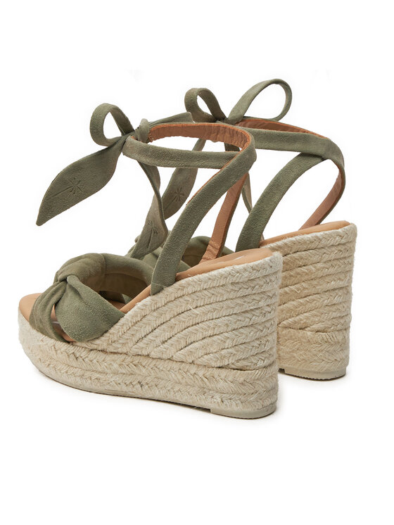 Manebi Manebi Espadrilės Hamptons Wedge Espadrilles With Knot W 0.1 WS Žalia