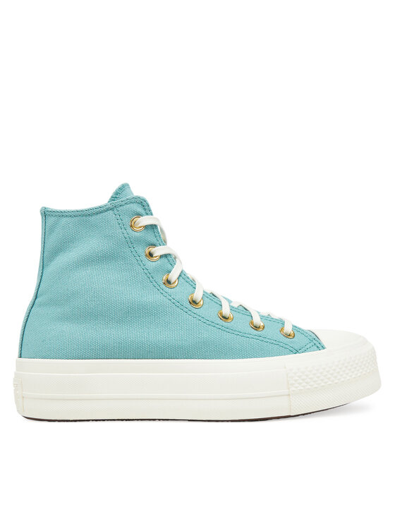 Női Tornacipő Converse, Méret: 39.5, Türkizkék, Chuck Taylor All Star Lift Platform Gold A11495C