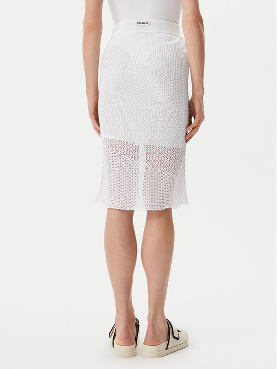 PINKO PINKO Midi szoknya Trivor 104892 A2EB Fehér Regular Fit