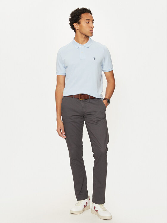U.S. Polo Assn. U.S. Polo Assn. Chinosy MUP3346 Szary Slim Fit