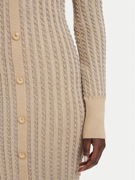 Guess Guess Kootud kleit W5RK09 Z3KT0 Beež Bodycon Fit