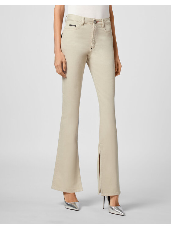 PHILIPP PLEIN PHILIPP PLEIN Jeansy 1863 Beżowy Flare Fit