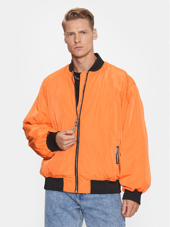 Karl Lagerfeld Jeans Bomber striukė 231D1501 Oranžinė Regular Fit