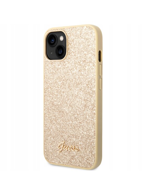 Guess Guess Etui na telefon Glitter Script Złoty