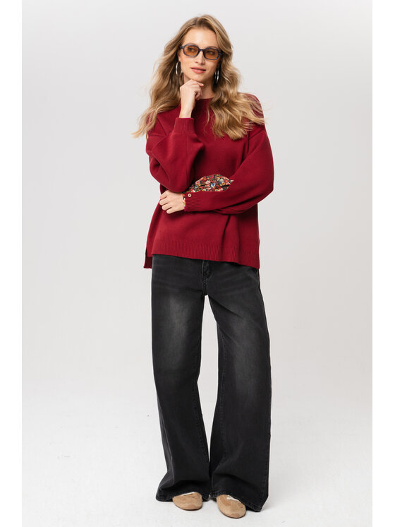 blue shadow blue shadow Sweter Celeste 2 Czerwony Regular Fit