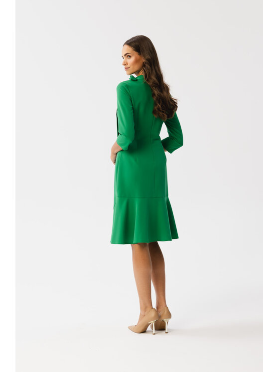 Stylove Stylove Sukienka koktajlowa S346 Zielony Modern Fit