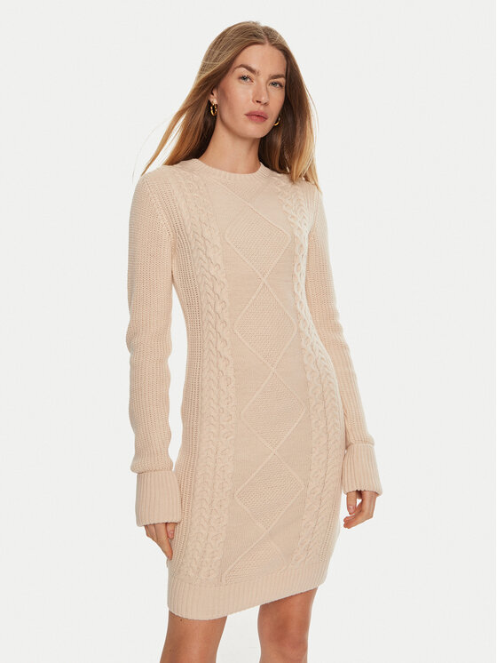 Guess Rochie tricotată Serena W4BK17 Z3HW0 Bej Regular Fit