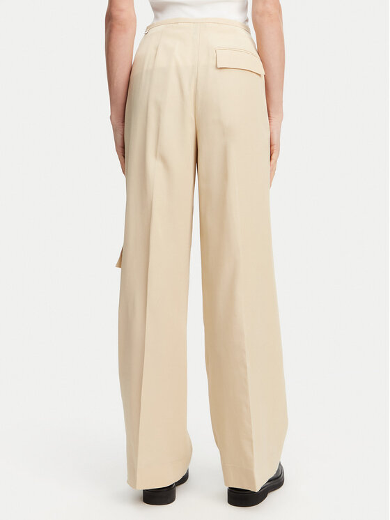 Calvin Klein Calvin Klein Hlače K20K208168 Bež Wide Leg