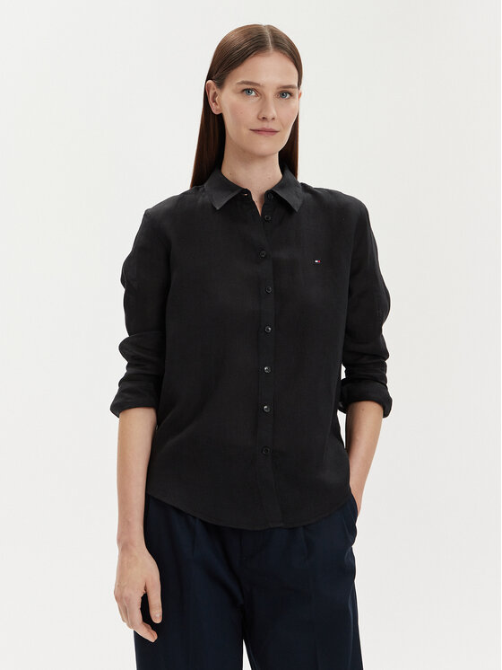Tommy Hilfiger Camicia WW0WW42037 Nero Relaxed Fit Modivo