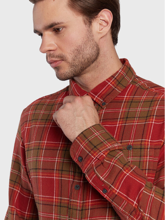 Camicia 20714943 Rosso Regular Fit