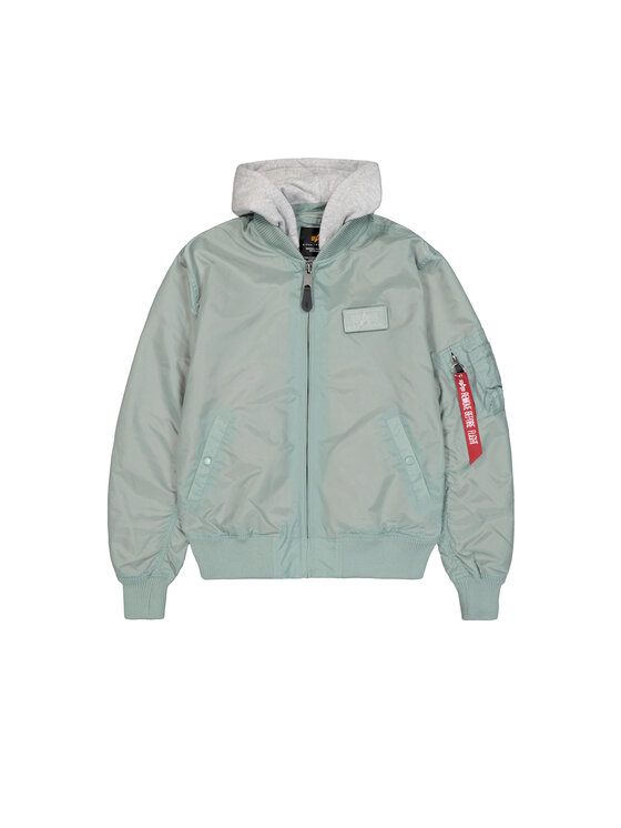 Alpha Industries Alpha Industries Kurtka bomber MA-1 TT Hood Light Bomber Jacket Zielony Slim Fit