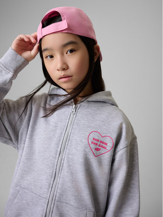 4F 4F Bluza BOW MOTION Szary Loose Fit