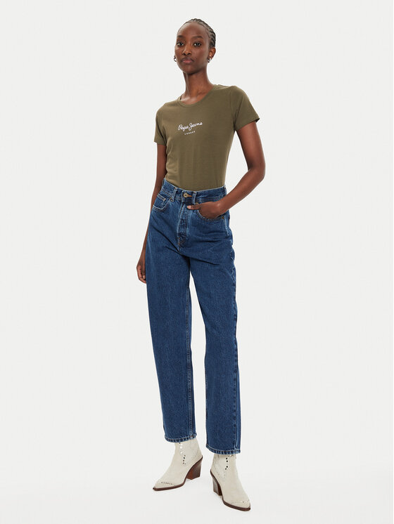 Pepe Jeans Pepe Jeans T-shirt New Virginia PL505202 Zelena Slim Fit