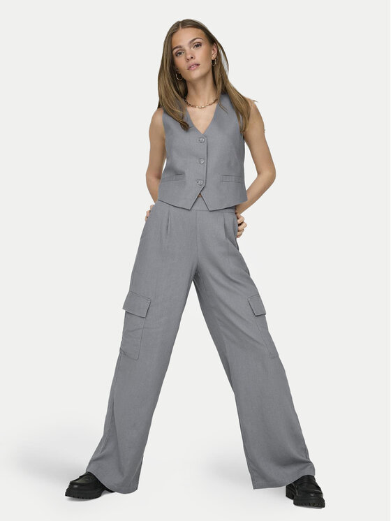 JDY JDY Hlače Say 15325001 Siva Wide Leg