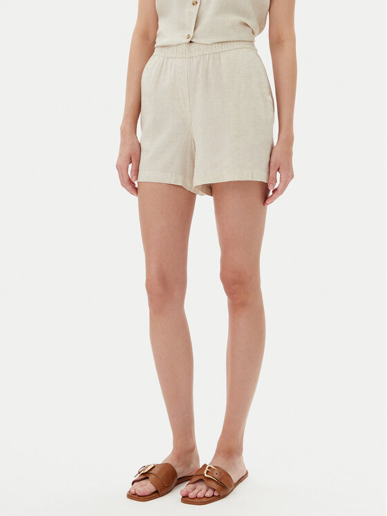 Vero Moda Vero Moda Šortky z materiálu Thea 10333804 Béžová Loose Fit