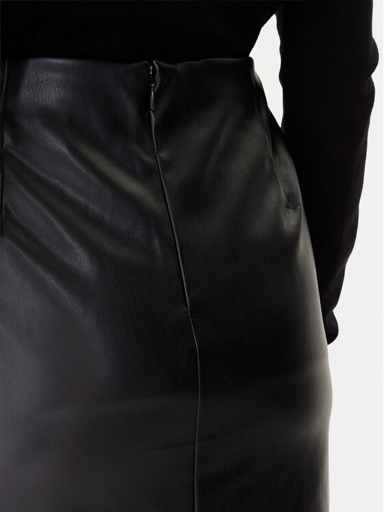 Vero Moda Vero Moda Sukňa z imitácie kože Gawn 10333689 Čierna Regular Fit