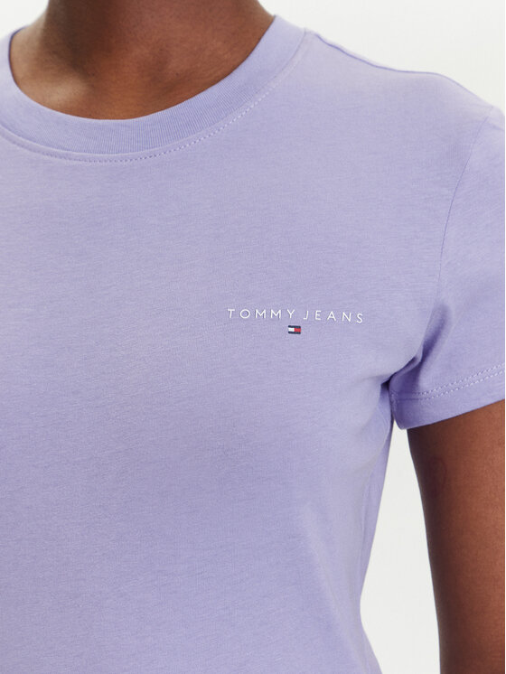 Tommy Jeans Tommy Jeans Тишърт Linear DW0DW21164 Виолетов Slim Fit