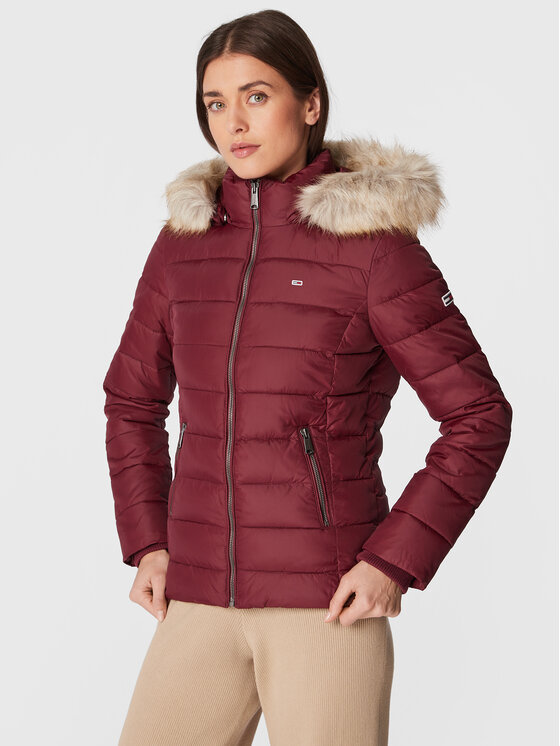 Tommy Jeans Tommy Jeans Zimska jakna Essential DW0DW09062 Bordo rdeča Slim Fit