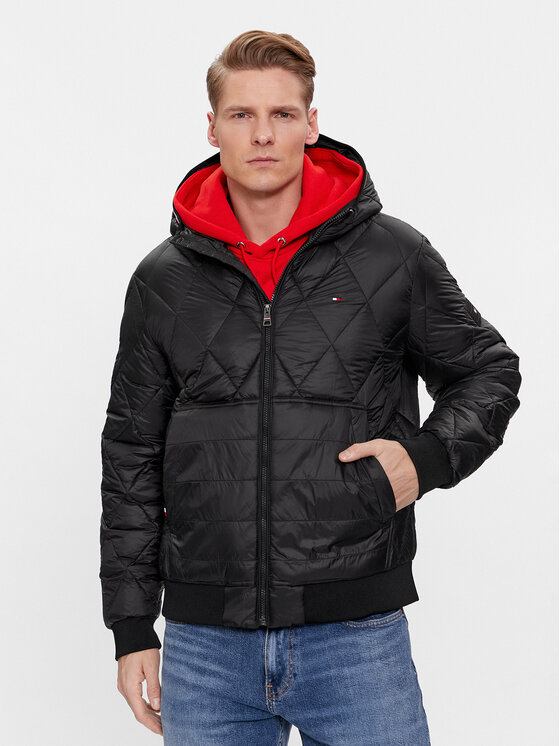 Tommy Hilfiger Geacă din puf MW0MW32766 Negru Regular Fit