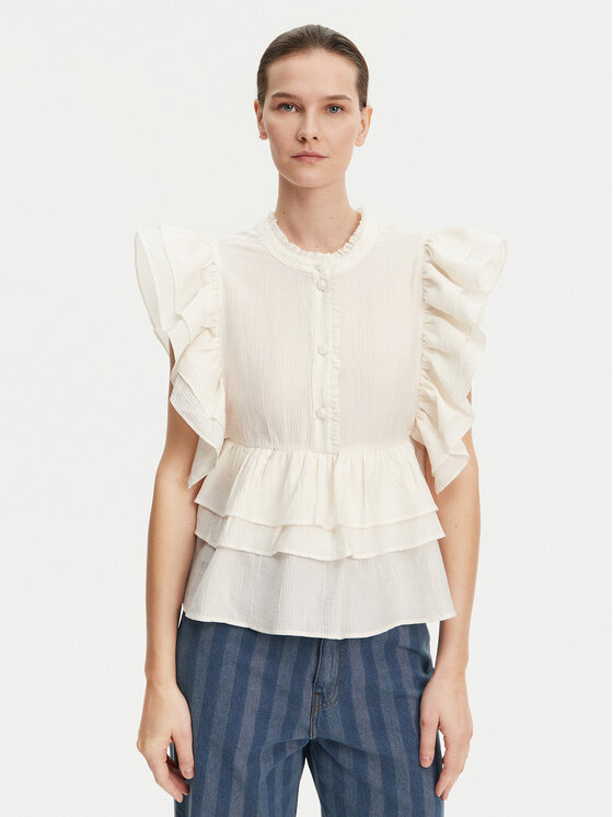 Munthe Munthe Blúz Fulton 251104325132 Ekru Regular Fit