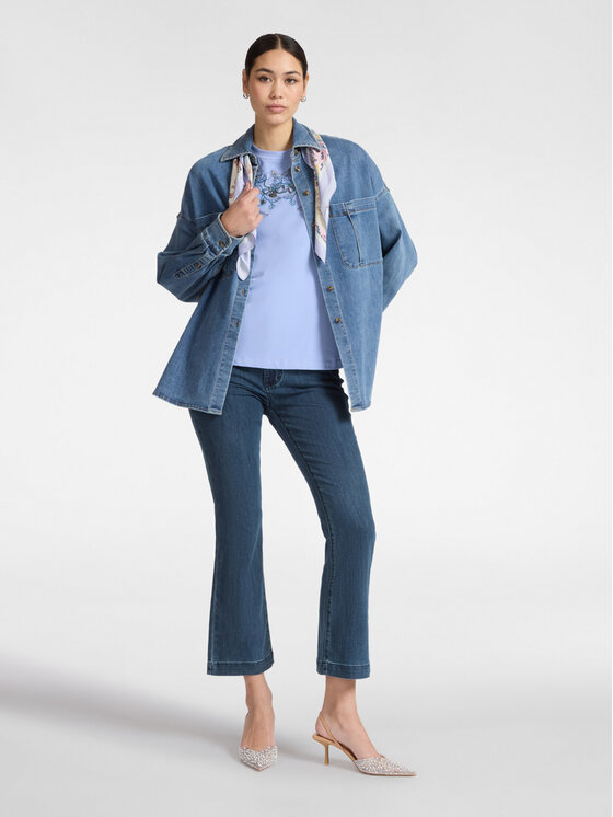 Elena Mirò Elena Mirò Jeansy P526P000408N034 Niebieski Flare Fit