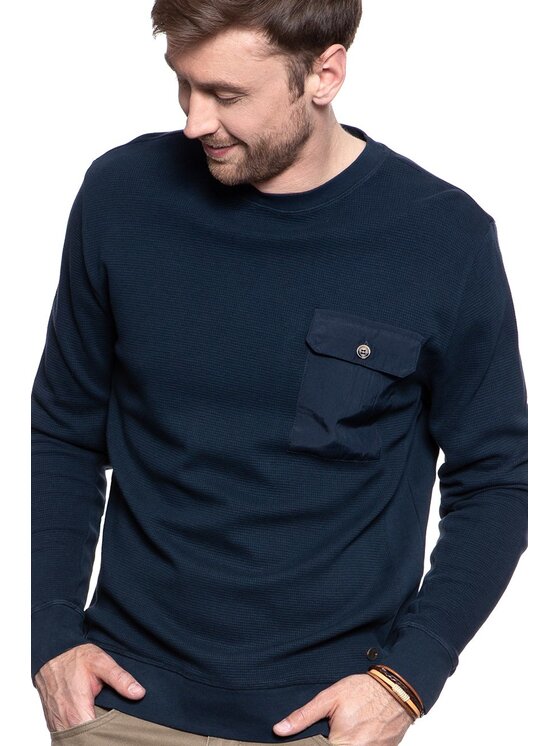 Mustang Mustang Maglione BEN C WAFFLE Blu Regular Fit