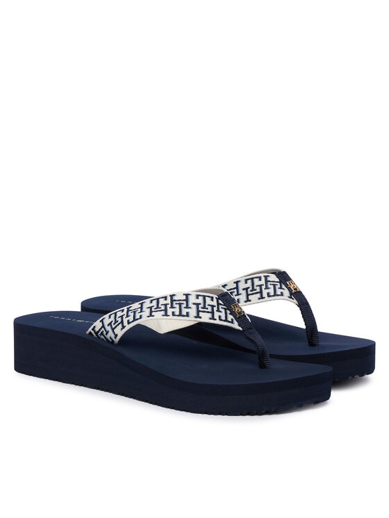 Tommy Hilfiger Tommy Hilfiger Flip-flops Mono Wedge Summer Sandal FW0FW09696 Sötétkék