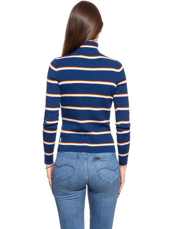 Wrangler Wrangler Sweter TURTLE NECK Kolorowy Slim Fit