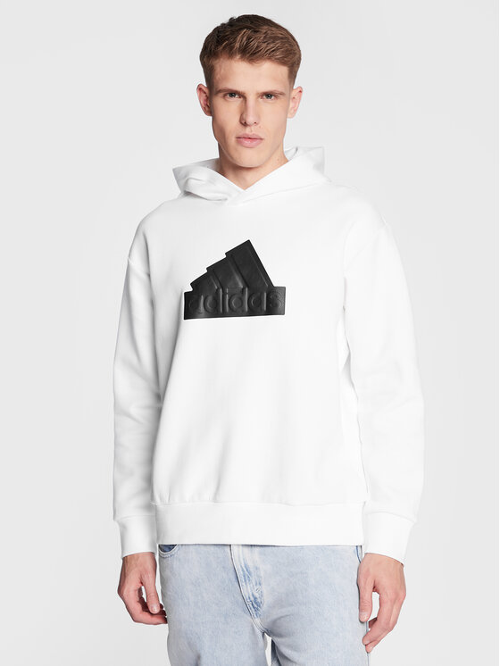 adidas adidas Pluus Future Icons Badge of Sport Hoodie IC3746 Valge Regular Fit
