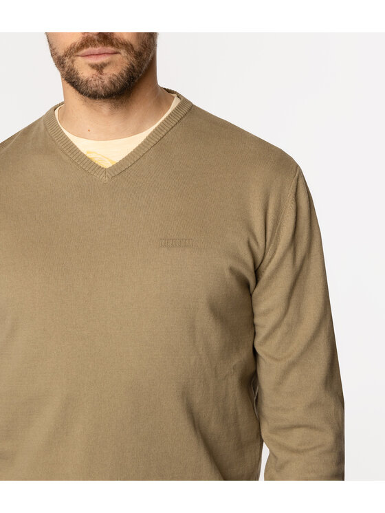 Lee Cooper Lee Cooper Sweter ADAM Khaki Regular Fit