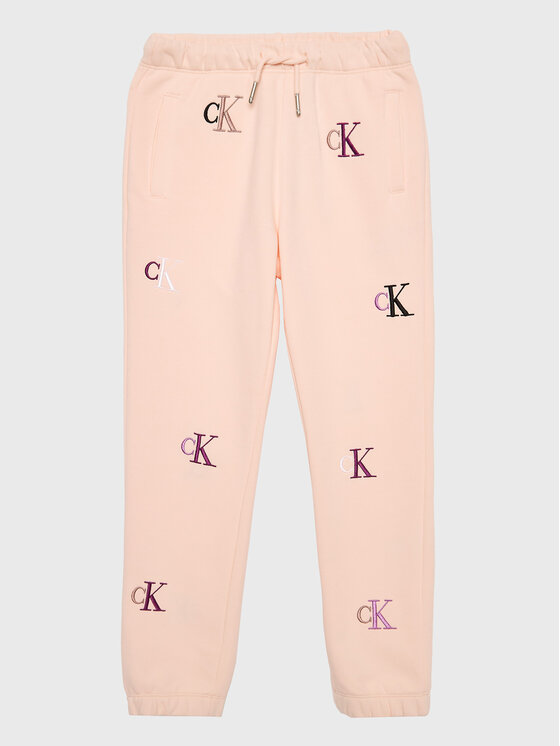 Calvin Klein Jeans Calvin Klein Jeans Teplákové kalhoty Monogram IG0IG01906 Růžová Regular Fit