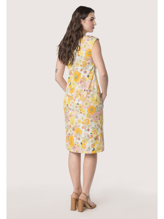QUIOSQUE QUIOSQUE Sukienka codzienna 4UC017 Żółty Regular Fit