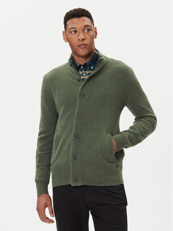 Barbour Barbour Kardigán Essential MKN0731OL51 Zöld Regular Fit